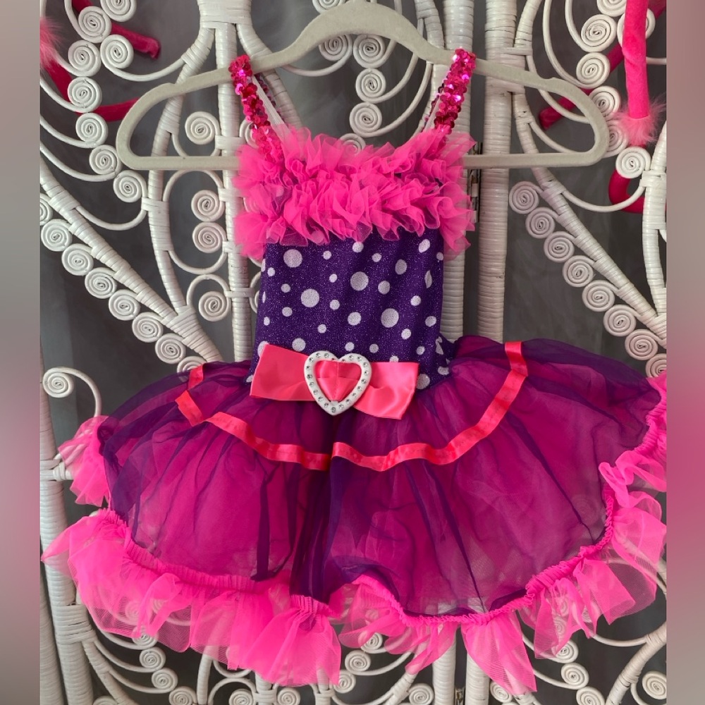 COSTUME GALLERY SMALL GIRLS DANCE COSTUME DRESS HOT PINK PURPLE